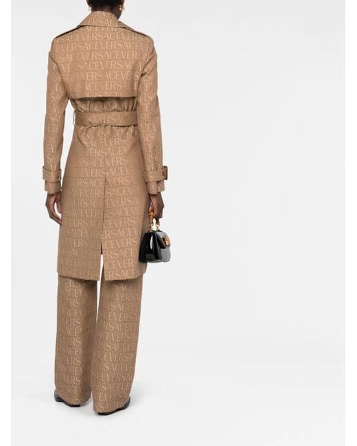 Versace Natural Allover-Jacquard Trench Coat