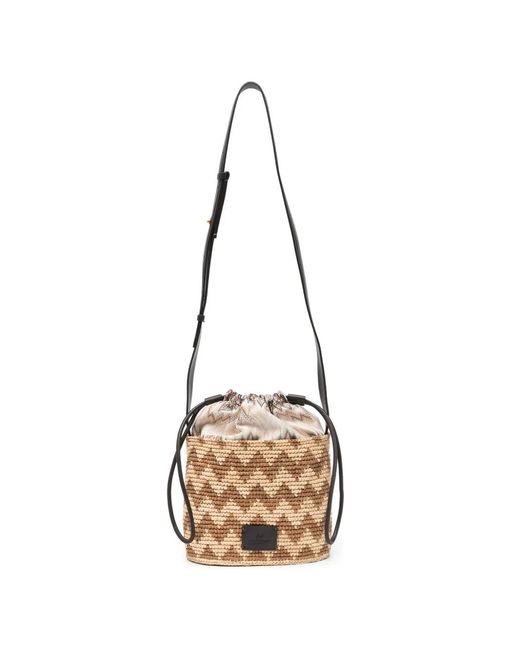Missoni Natural Zig-Zag Top Handle Bucket Bag