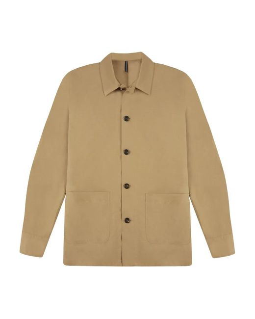 Incotex Natural Buttoned Patch-Pocket Overshirt for men