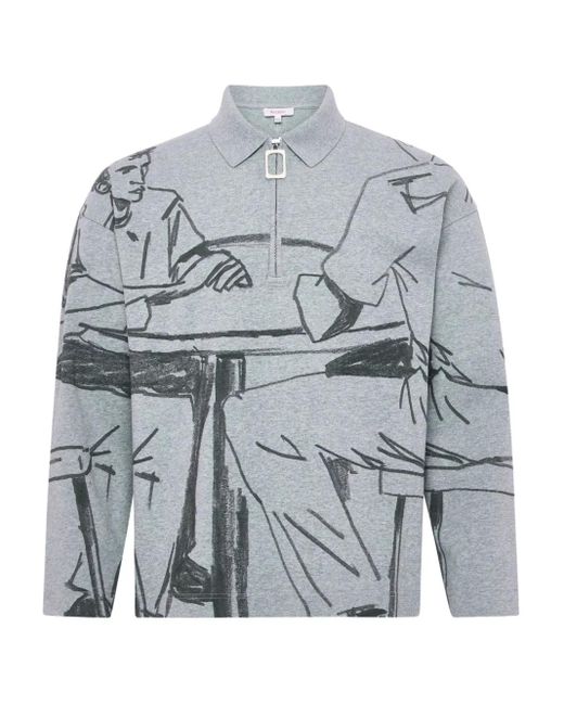 メンズ J.W. Anderson ハーフジップ スウェットシャツ Gray