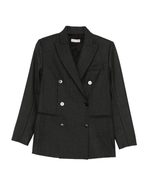 Antonelli Black Genziana Double-Breasted Blazer