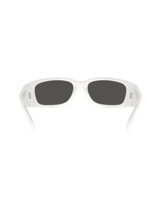 Prada White Prada Pr A14S Oval Frame Sunglasses