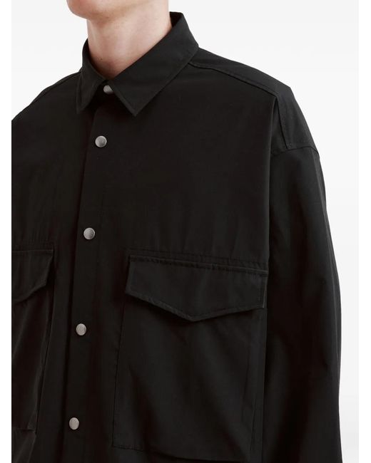 Izzue Black Tie-Details Patch-Pocket Jacket for men