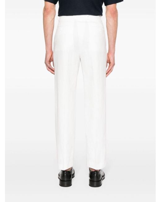 Pantalon en lin à coupe droite Sandro pour homme en coloris White