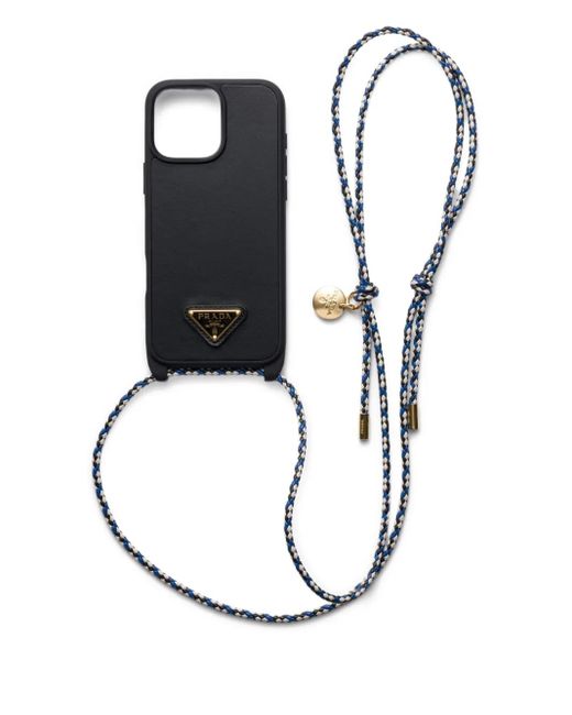 Prada Black Logo-Embellished Iphone 16 Pro Max Case