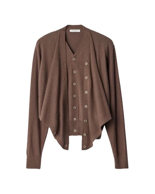 Lemaire Brown Trompe-L'Œil Cardigan