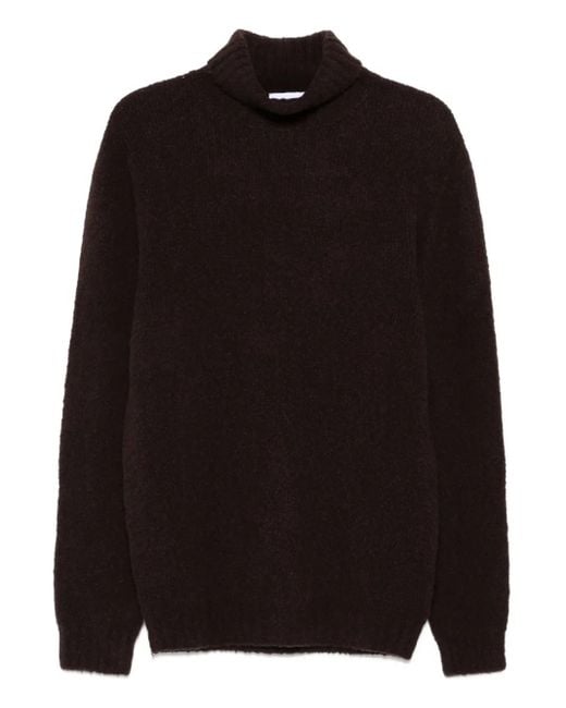 Scaglione Black Turtleneck Sweater for men