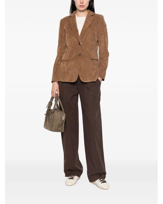 Emme Brown Corduroy-Effect Blazer