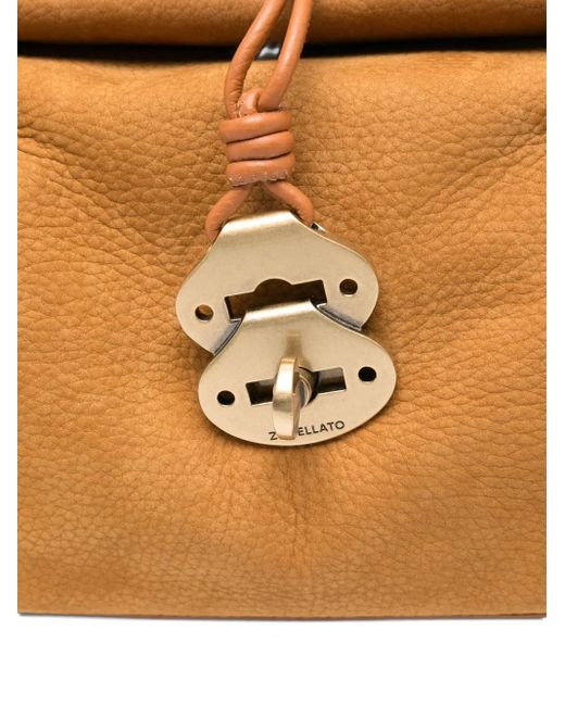 Zanellato Brown Top-Handle Clasp Tote Bag