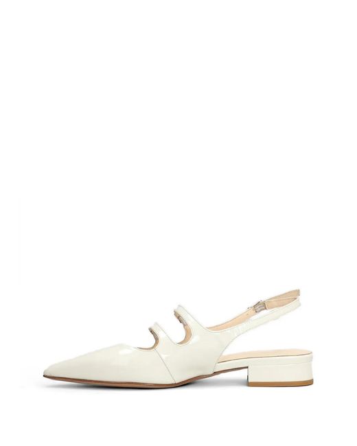 Anna F. White Patent-Finish Slingback Flat Pumps