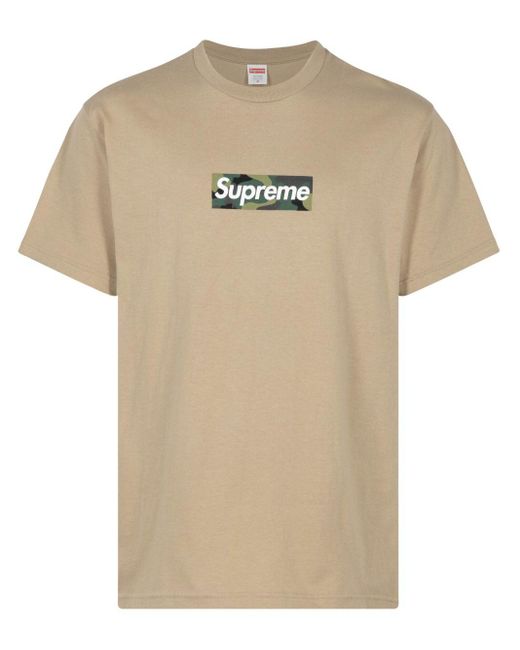 Supreme Natural Box Logo Cotton T-shirt