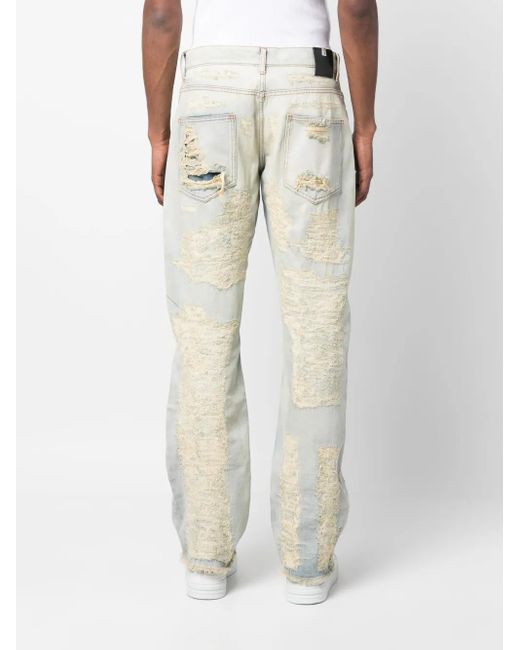 1017 ALYX 9SM Natural Ripped Mid-Rise Straight-Leg Jeans for men