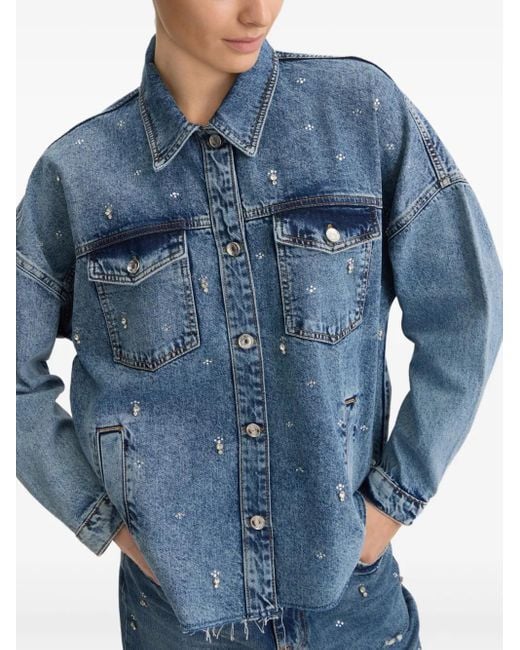 Chaqueta vaquera con detalles de strass Liu Jo de color Blue