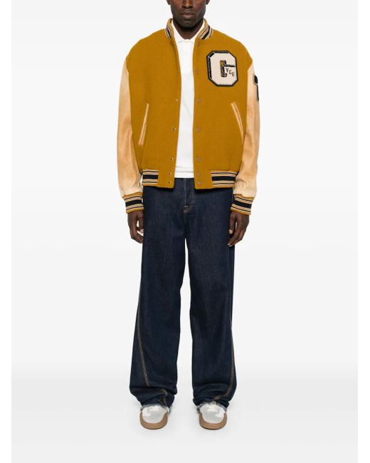 Golden Goose Deluxe Brand Yellow Leather-Sleeved Jacket for men