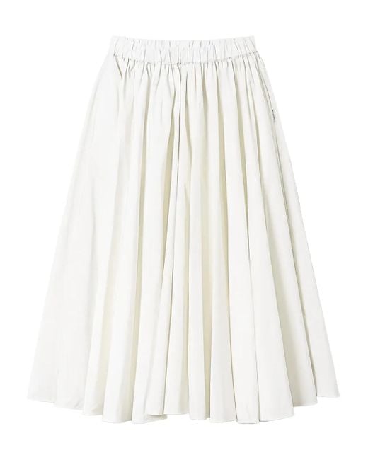Falda midi con cinturilla elástica Twinset de color White