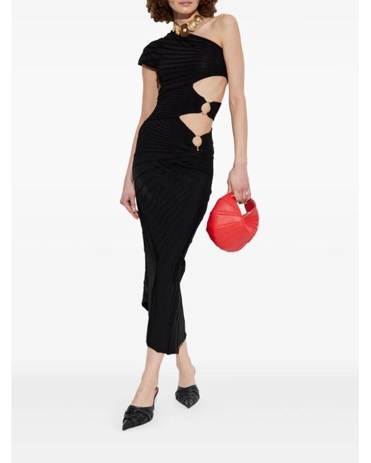 Cult Gaia Black Asymmetrisches Kleid Mit Cut-Outs