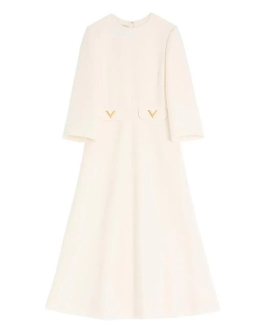 Valentino Garavani Natural Crepe Couture Midi Dress