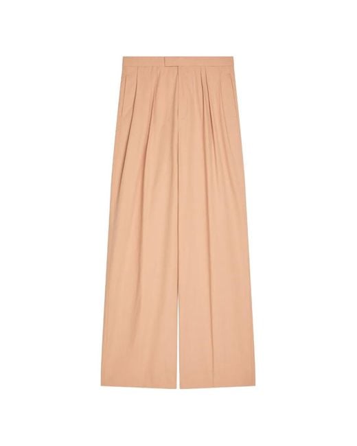 Dries Van Noten Natural Pleated Cotton Poplin Trousers for men