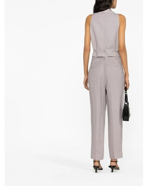 Brunello Cucinelli White Cropped Silk-Linen Gilet Jacket