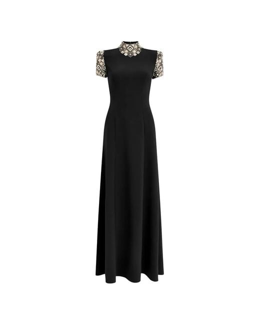 Jenny Packham Pricile Embellished Maxi Dress in Black | Lyst