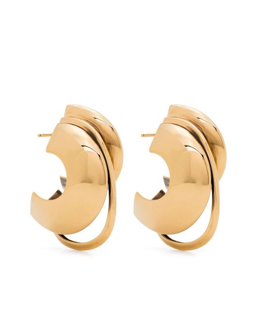 Alexander McQueen Metallic -tone Sculptural Accumulation Hoop Earrings - Women's - Brass
