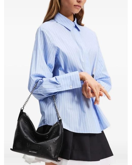 Karl Lagerfeld Blue Ikon Schultertasche mit Monogramm