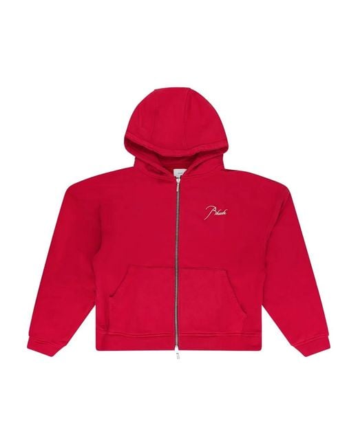 Rhude Red Zip-Fastening Hoodie for men