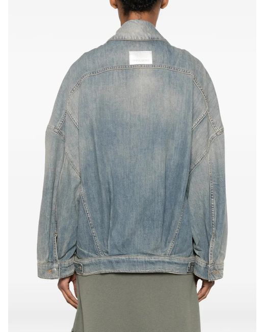 Circus Hotel Blue Faded-Effect Denim Jacket