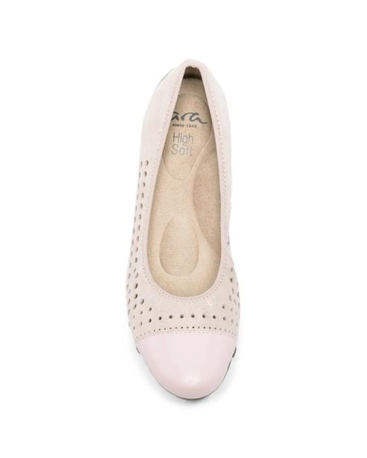 Ara Pink Perforated Cap-Toe Pumps