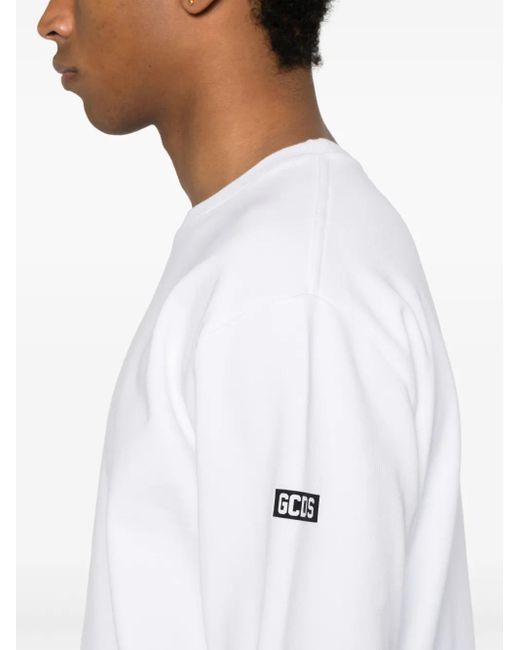 Gcds White Logo-Print Sweatshirt for men