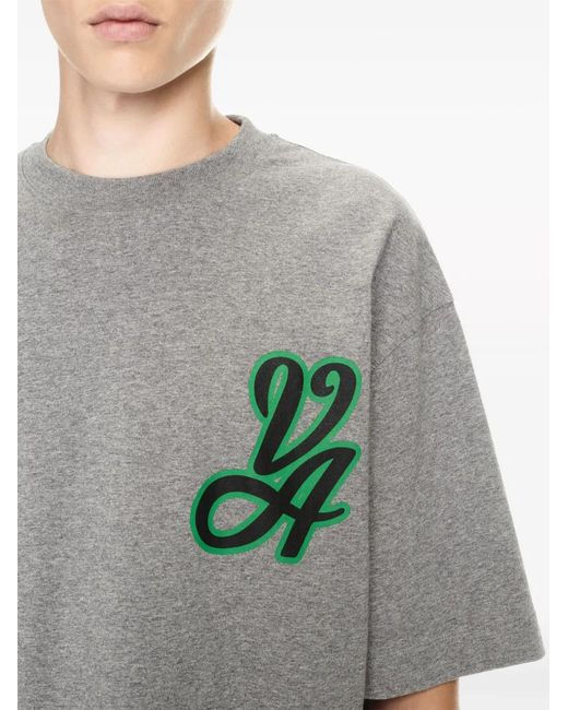 Off-White c/o Virgil Abloh Gray Printed Cotton-Jersey T-Shirt for men