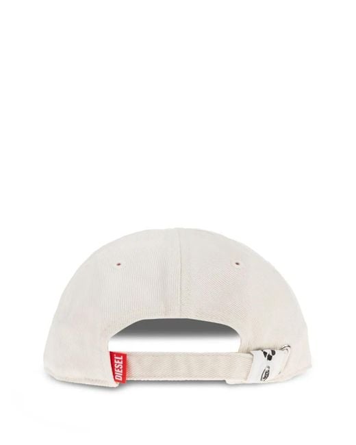 DIESEL White Embroidered-Logo Cap for men