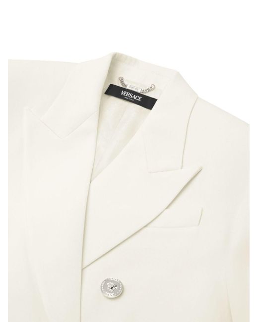 Versace Natural Double-breasted Wool Blazer