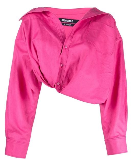 Jacquemus Gesmockte Blouse in het Pink