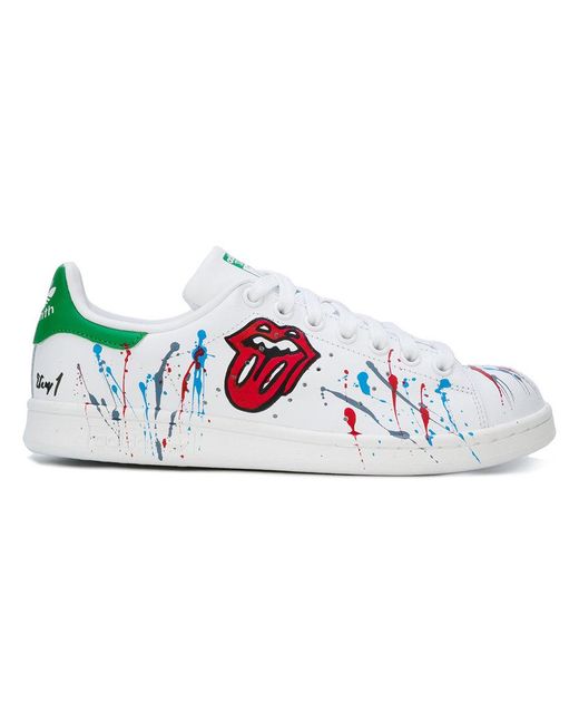 Adidas White Don't Walk Rolling Stone Sneakers