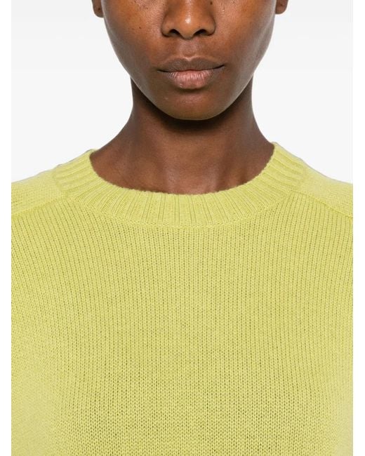 Pull À Bords Côtelés Allude en coloris Yellow