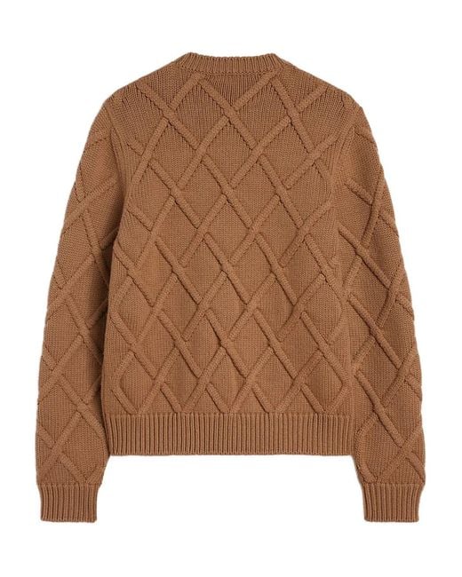 Jil Sander Brown Chunky-Knit Sweater
