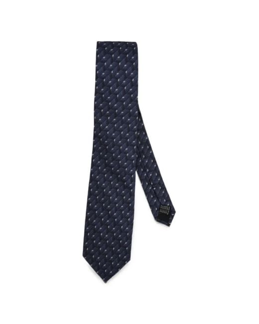 Pal Zileri Blue Geometric-Pattern Tie for men