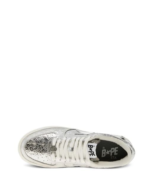 Baskets À Patch Logo A Bathing Ape en coloris Gray