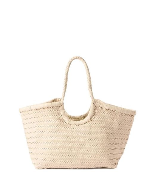 Dragon Diffusion Natural Grand Sac Cabas Nantucket En Cuir À Design Tressé