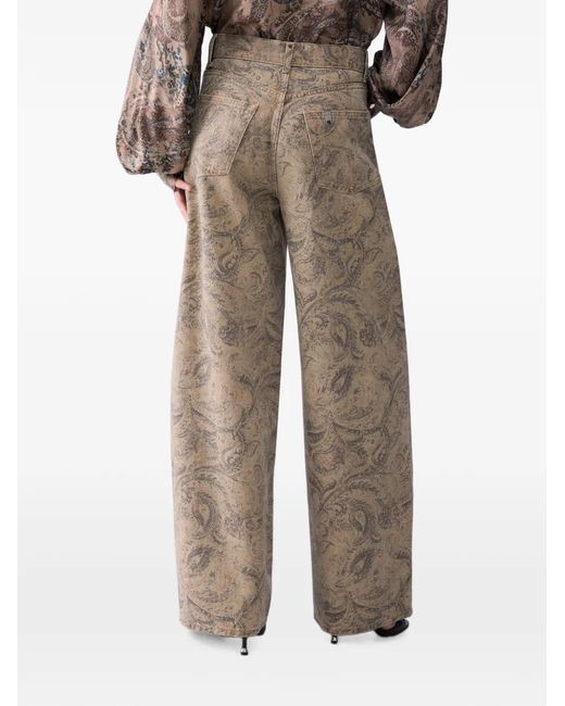 Liu Jo Natural Boyfriend Trousers With Glitter Print