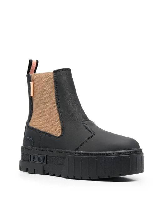 PUMA Black Side-Panel Ankle-Boots