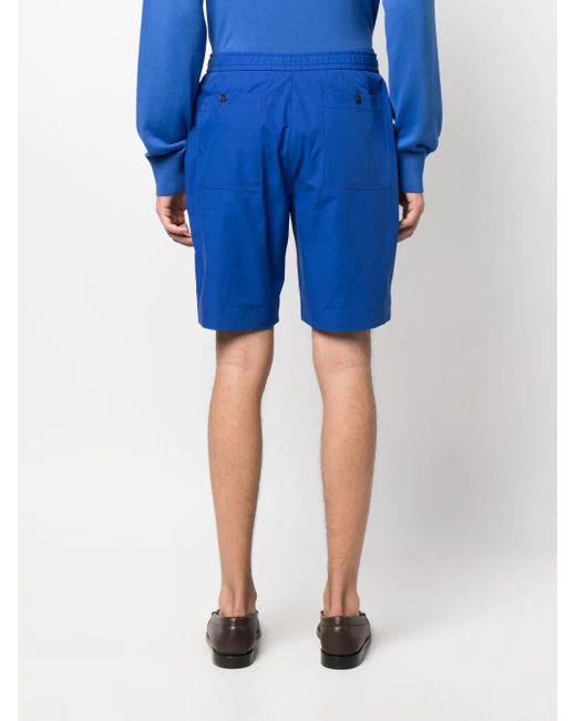Officine Generale Blue Joaquim Drawstring-Waist Cotton Shorts for men