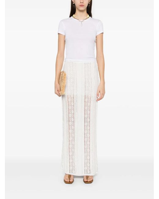 Charo Ruiz White Apate Long Skirt