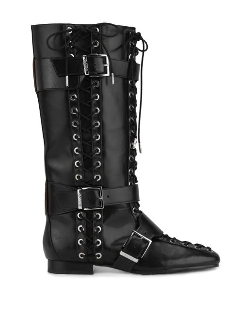 Botas con cordones Ganni de color Black