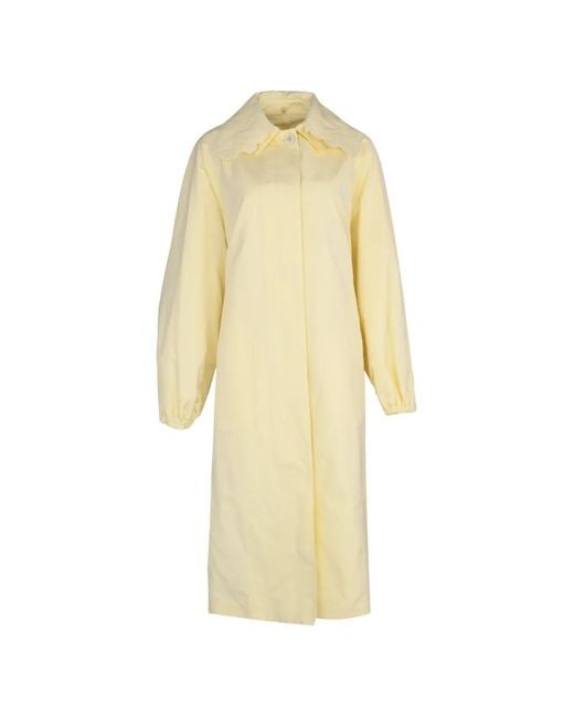 Fabiana Filippi White Trench À Col Brodé