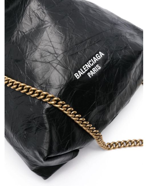 Balenciaga Black Extra Smalll Crush Tote Bag