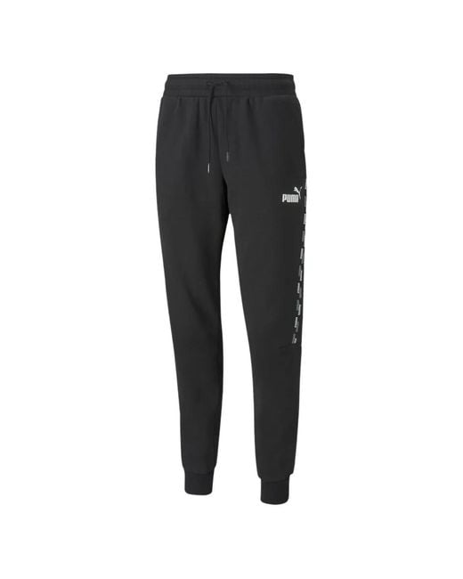 PUMA Black Logo-Detail Track Pants for men