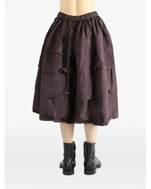 Casey Casey Brown Tiered Midi Skirt