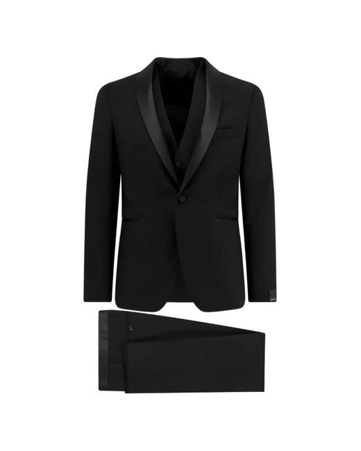 Tagliatore Black Shawl-Lapel Tuxedo for men